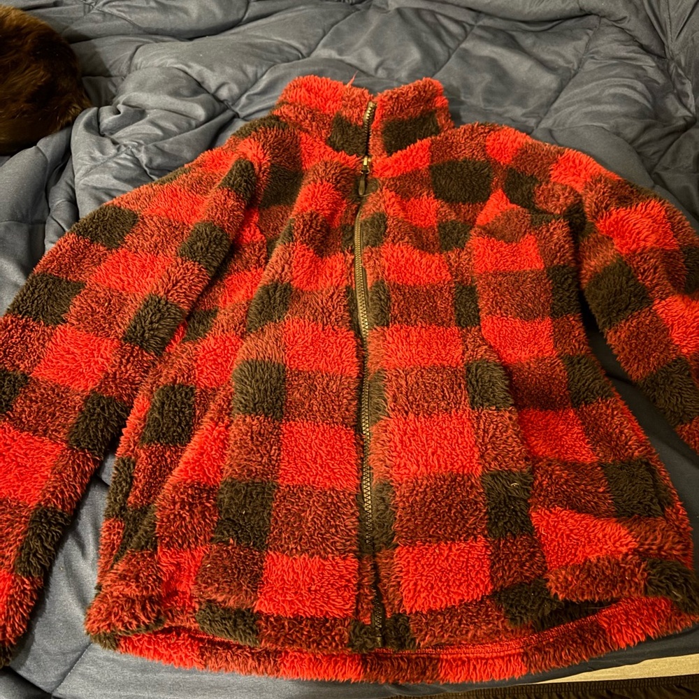 32 Degrees Red and Black Fleece Jacket